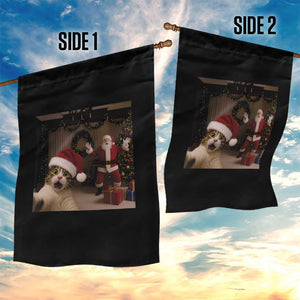 Funny Cat With Santa Selfie Christmas Garden Flag TS14 Print Your Wear