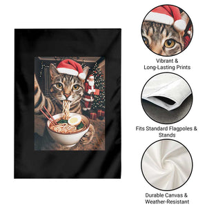 Funny Cat Ramen Selfie With Santa Christmas Garden Flag TS14 Print Your Wear