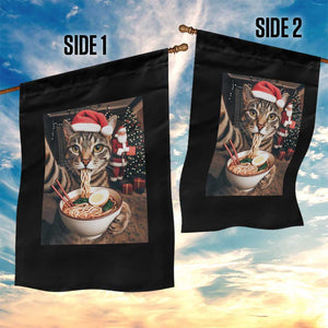 Funny Cat Ramen Selfie With Santa Christmas Garden Flag TS14 Print Your Wear