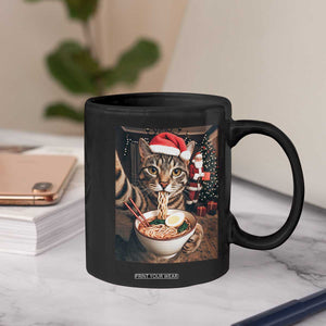 Funny Cat Ramen Selfie With Santa Christmas Coffee Mug TS14 Print Your Wear