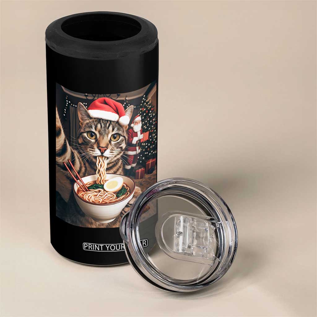 Funny Cat Ramen Selfie With Santa Christmas 4 in 1 Can Cooler Tumbler TS14 Print Your Wear