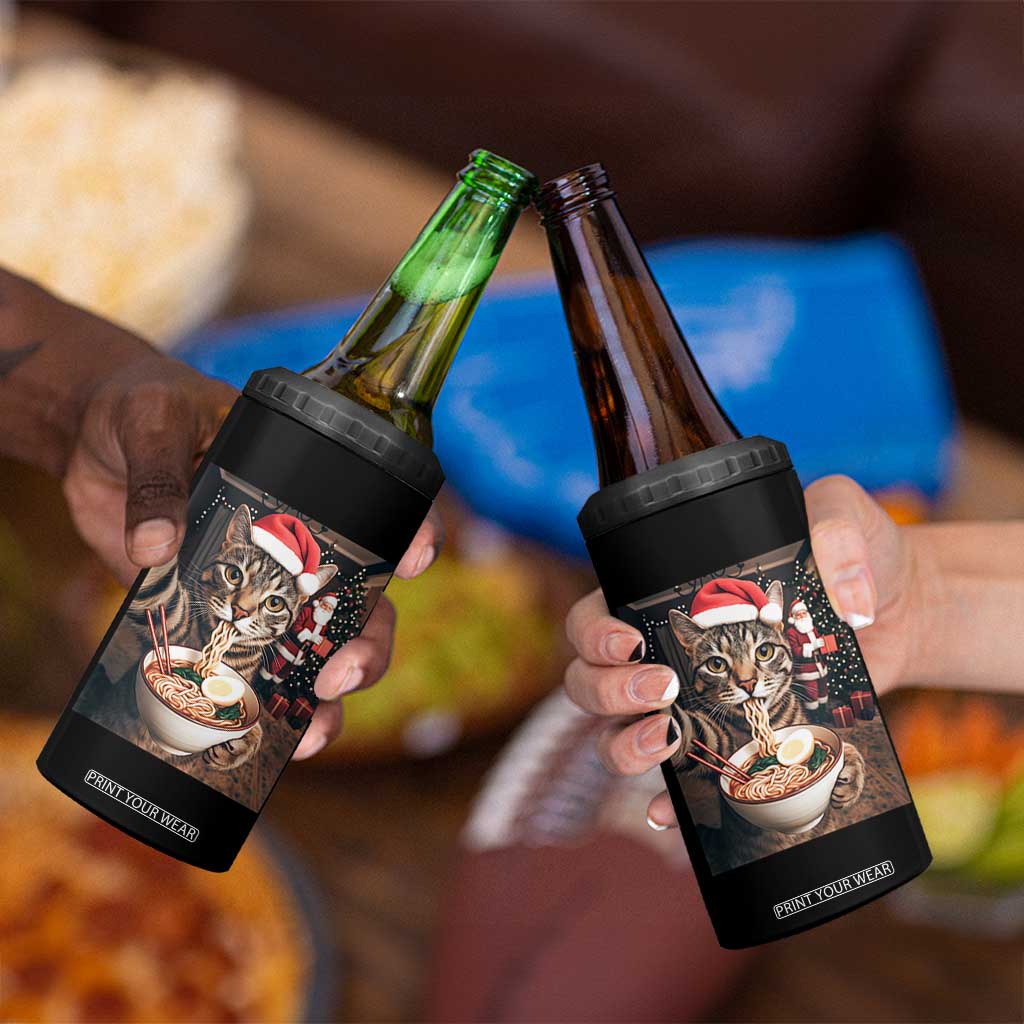Funny Cat Ramen Selfie With Santa Christmas 4 in 1 Can Cooler Tumbler TS14 Print Your Wear