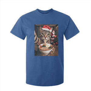Funny Cat Ramen Selfie With Santa Christmas T Shirt For Kid TS14 Royal Blue Print Your Wear