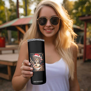 Funny Cat Ramen Selfie With Santa Christmas Skinny Tumbler TS14 Print Your Wear