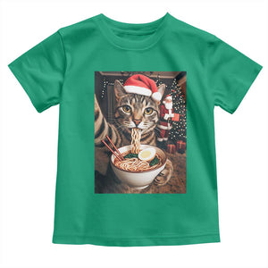 Funny Cat Ramen Selfie With Santa Christmas Toddler T Shirt TS14 Irish Green Print Your Wear