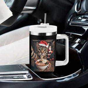 Funny Cat Ramen Selfie With Santa Christmas Tumbler With Handle TS14 Print Your Wear