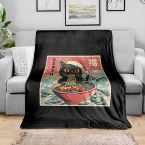 Cat Ramen Christmas Throw Blanket Japanese Kawaii Retro Cats Manga TS14 Print Your Wear