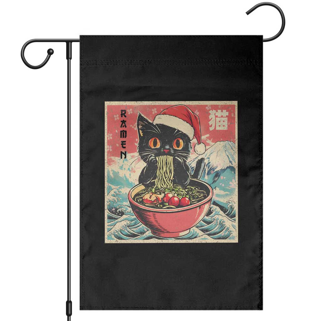 Cat Ramen Christmas Garden Flag Japanese Kawaii Retro Cats Manga TS14 Black Print Your Wear