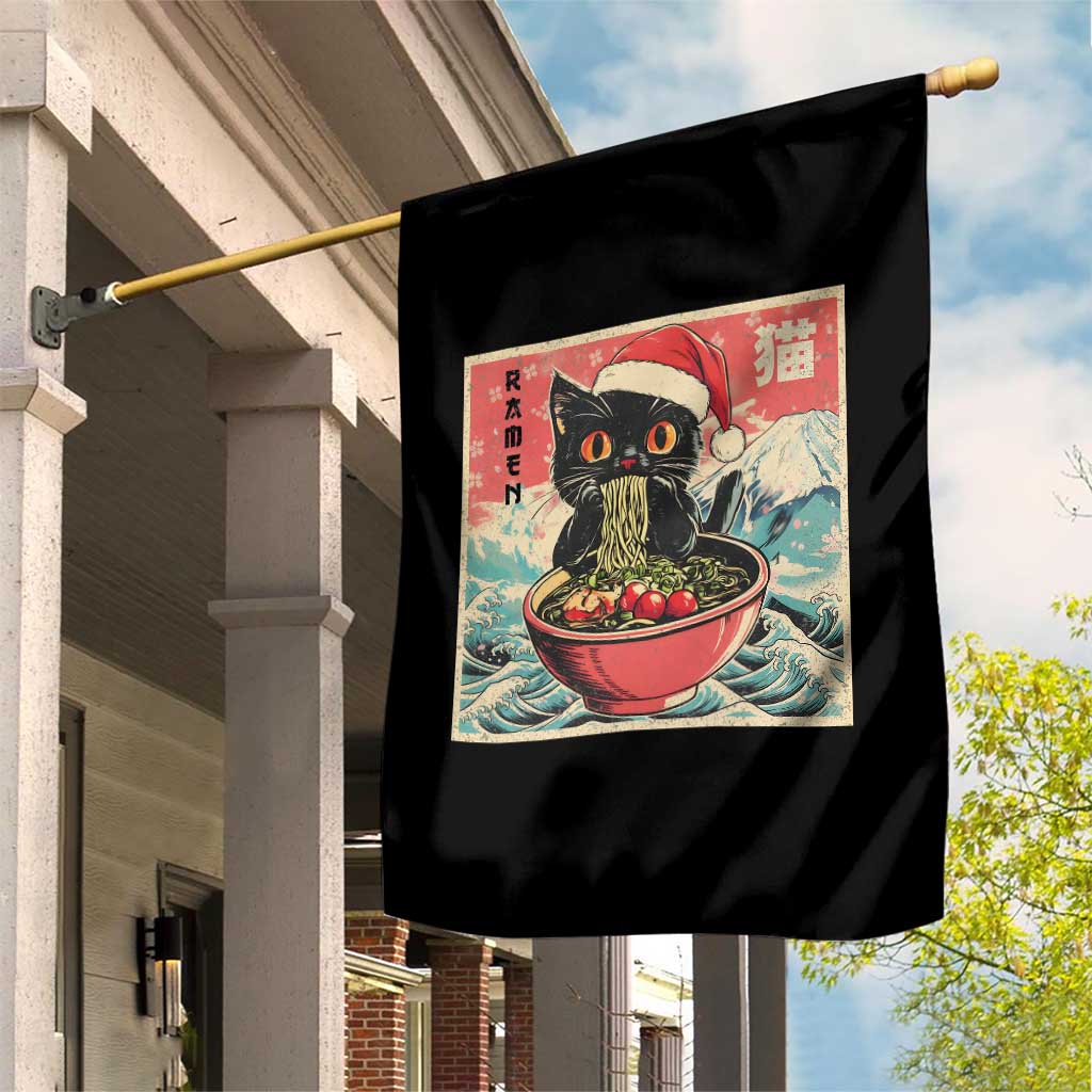 Cat Ramen Christmas Garden Flag Japanese Kawaii Retro Cats Manga TS14 Print Your Wear