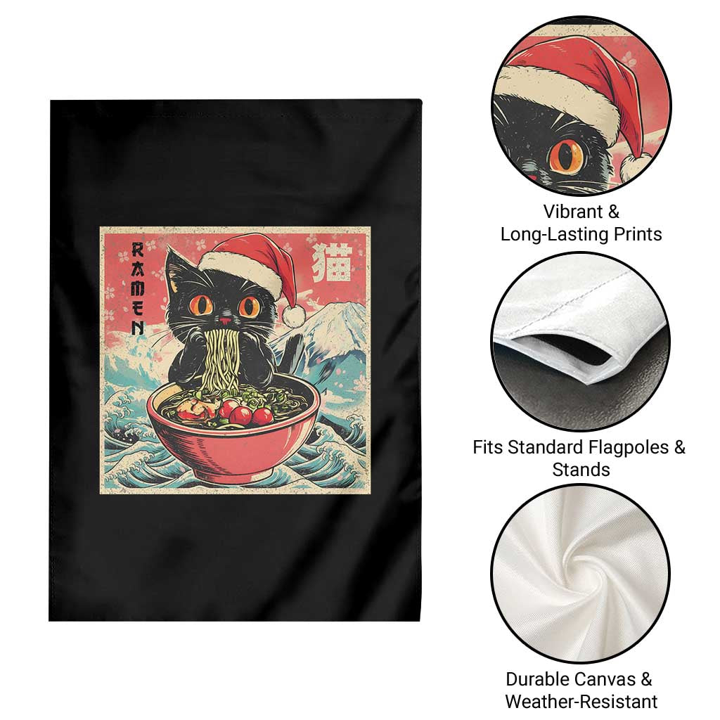 Cat Ramen Christmas Garden Flag Japanese Kawaii Retro Cats Manga TS14 Print Your Wear