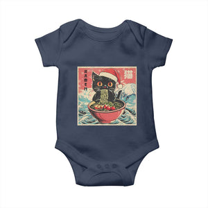 Cat Ramen Christmas Baby Onesie Japanese Kawaii Retro Cats Manga TS14 Navy Print Your Wear