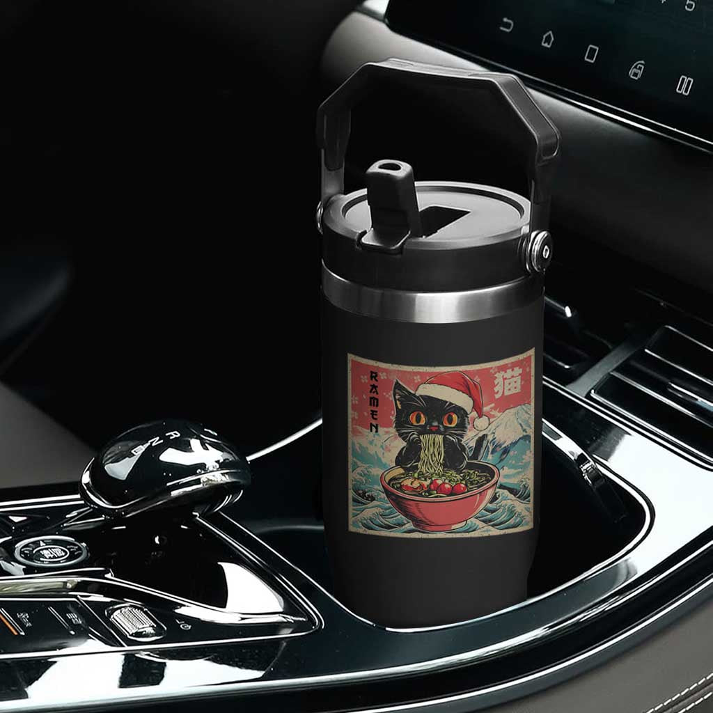 Cat Ramen Christmas Flip Straw Tumbler Japanese Kawaii Retro Cats Manga TS14 Print Your Wear