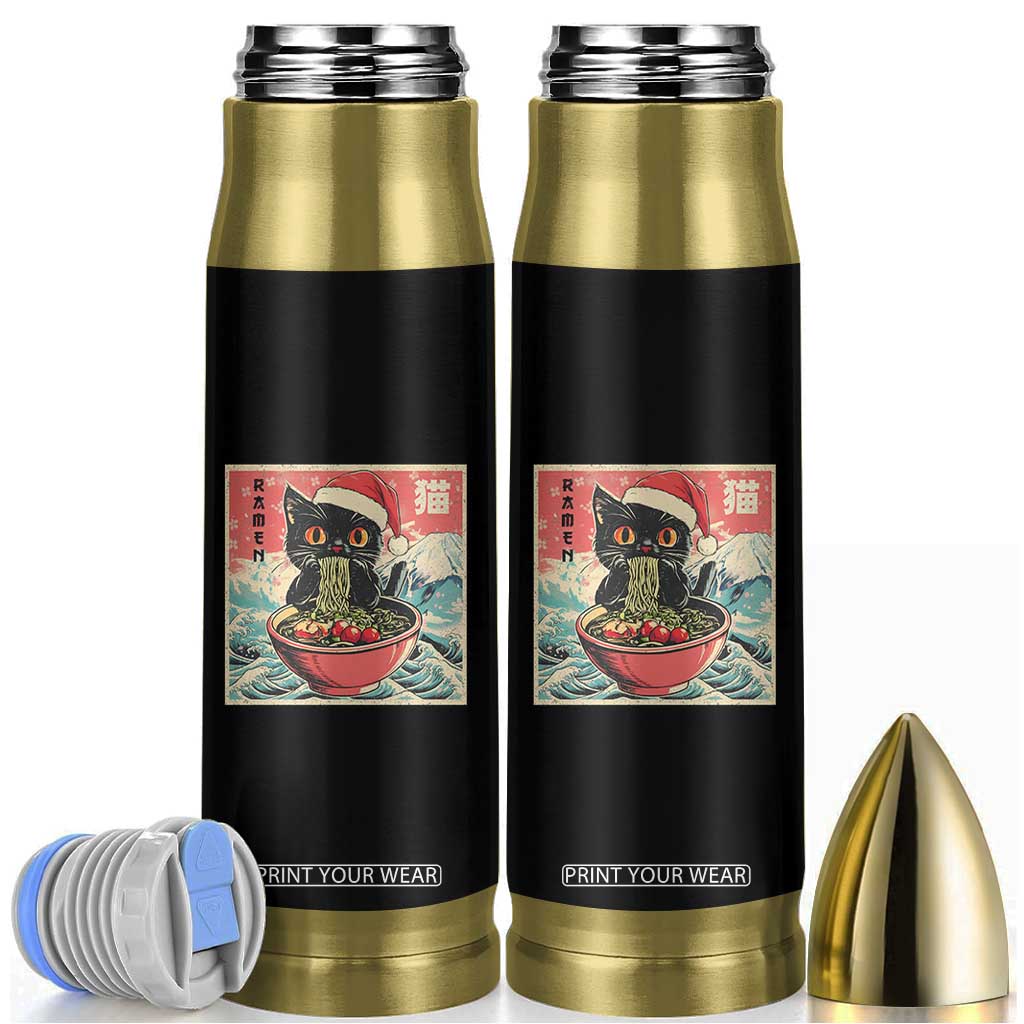 Cat Ramen Christmas Bullet Tumbler Japanese Kawaii Retro Cats Manga TS14 Black Print Your Wear