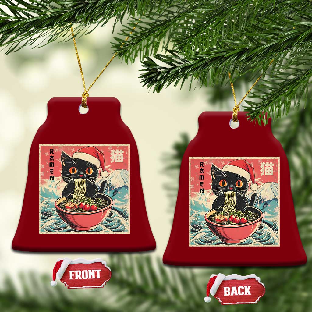 Cat Ramen Christmas Ceramic Ornament Japanese Kawaii Retro Cats Manga TS14 Print Your Wear