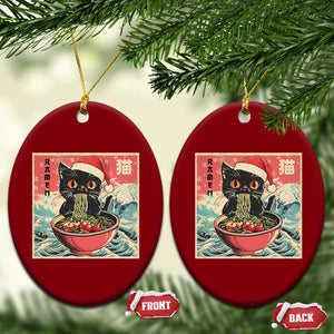 Cat Ramen Christmas Ceramic Ornament Japanese Kawaii Retro Cats Manga TS14 Print Your Wear