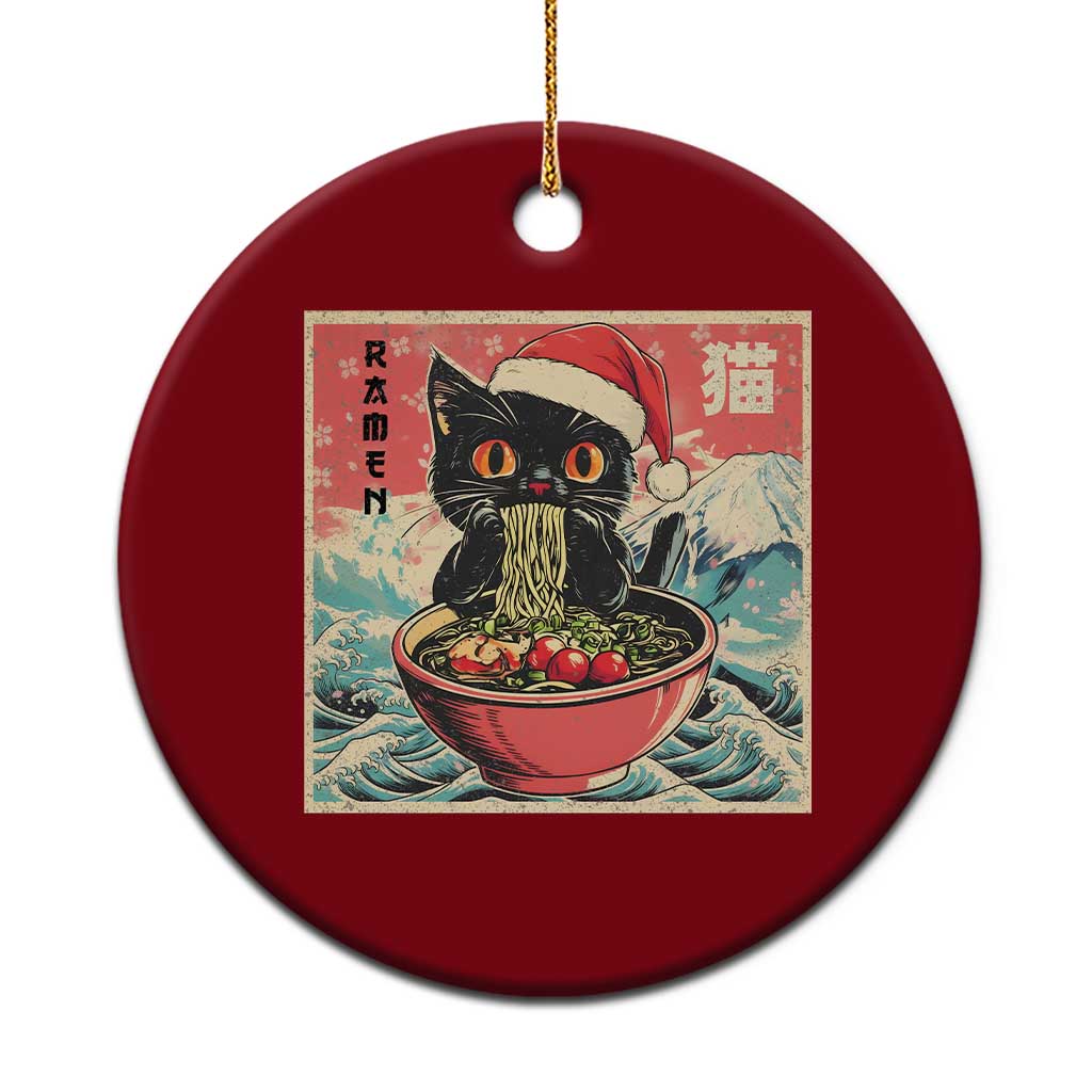 Cat Ramen Christmas Ceramic Ornament Japanese Kawaii Retro Cats Manga TS14 1pc Red Print Your Wear