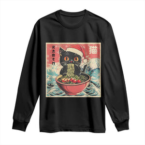 Cat Ramen Christmas Long Sleeve Shirt Japanese Kawaii Retro Cats Manga TS14 Black Print Your Wear