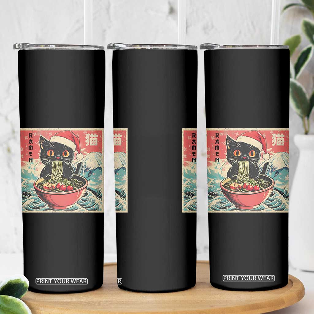 Cat Ramen Christmas Skinny Tumbler Japanese Kawaii Retro Cats Manga TS14 Print Your Wear