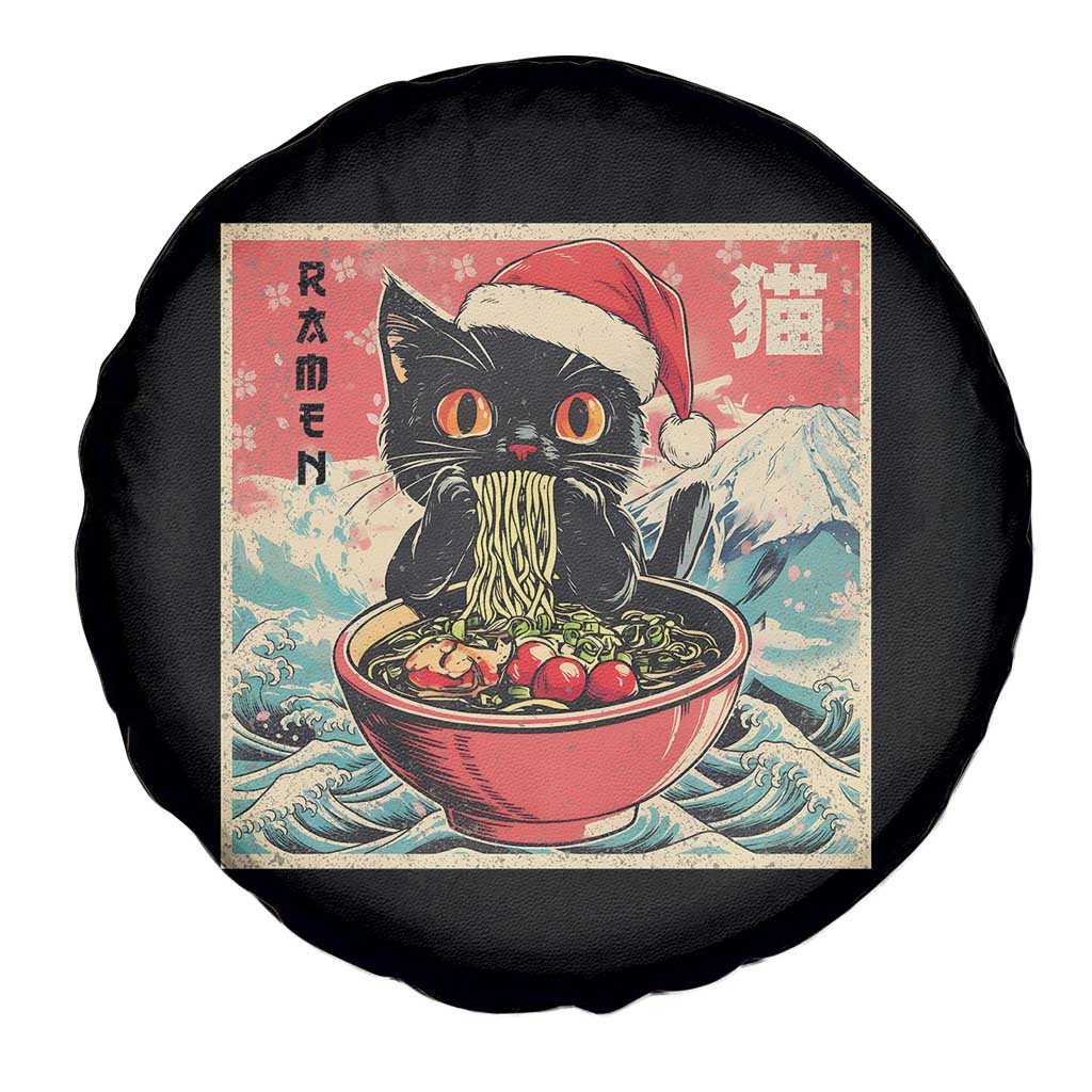 Cat Ramen Christmas Spare Tire Cover Japanese Kawaii Retro Cats Manga - Print Your Wear