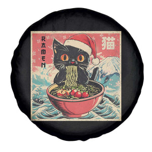 Cat Ramen Christmas Spare Tire Cover Japanese Kawaii Retro Cats Manga - Print Your Wear