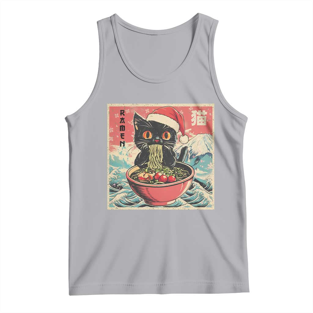 Cat Ramen Christmas Tank Top Japanese Kawaii Retro Cats Manga TS14 Athletic Heather Print Your Wear