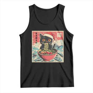 Cat Ramen Christmas Tank Top Japanese Kawaii Retro Cats Manga TS14 Black Print Your Wear