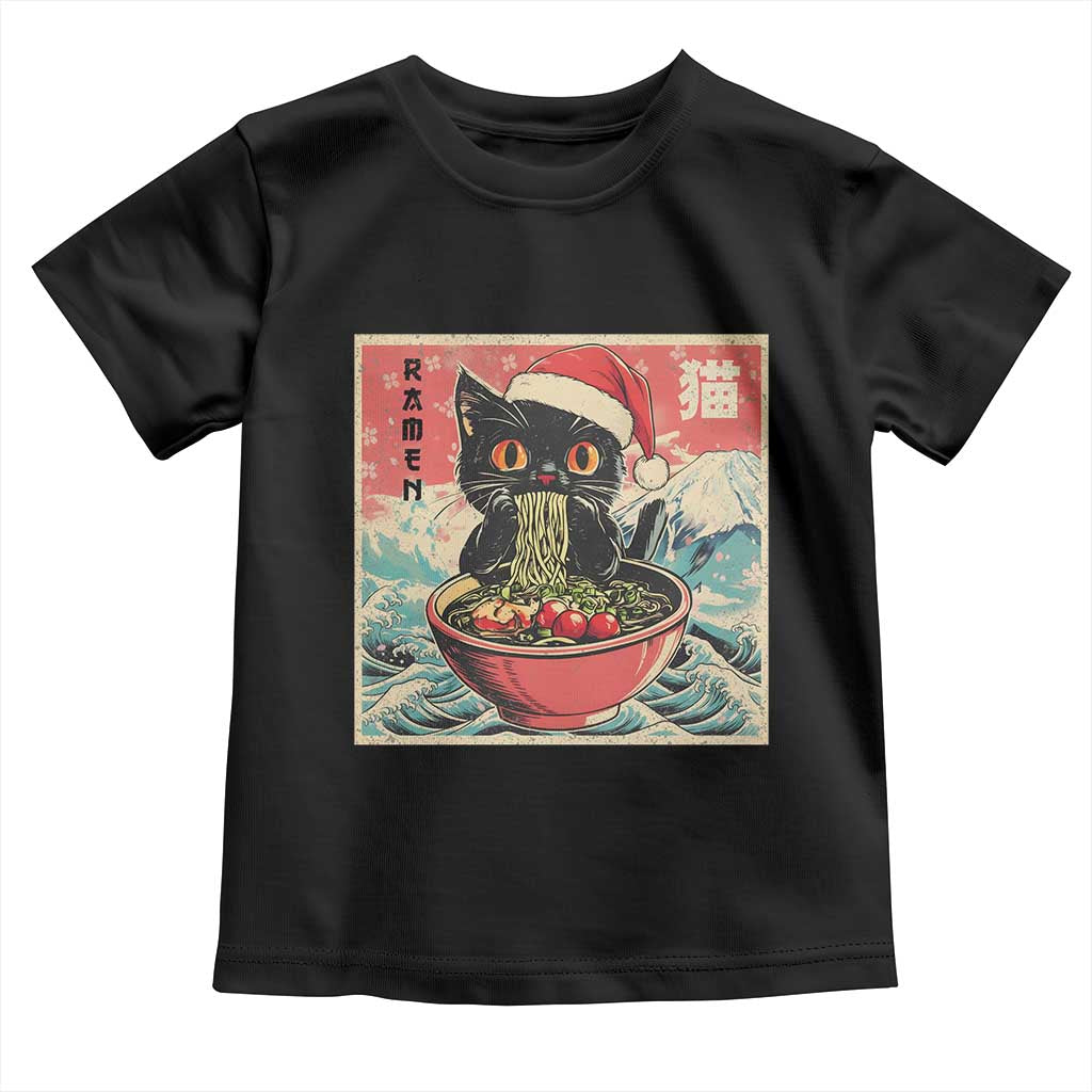 Cat Ramen Christmas Toddler T Shirt Japanese Kawaii Retro Cats Manga TS14 Black Print Your Wear