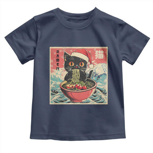 Cat Ramen Christmas Toddler T Shirt Japanese Kawaii Retro Cats Manga TS14 Navy Print Your Wear