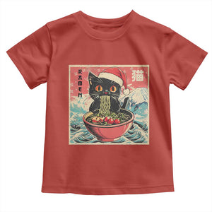 Cat Ramen Christmas Toddler T Shirt Japanese Kawaii Retro Cats Manga TS14 Red Print Your Wear