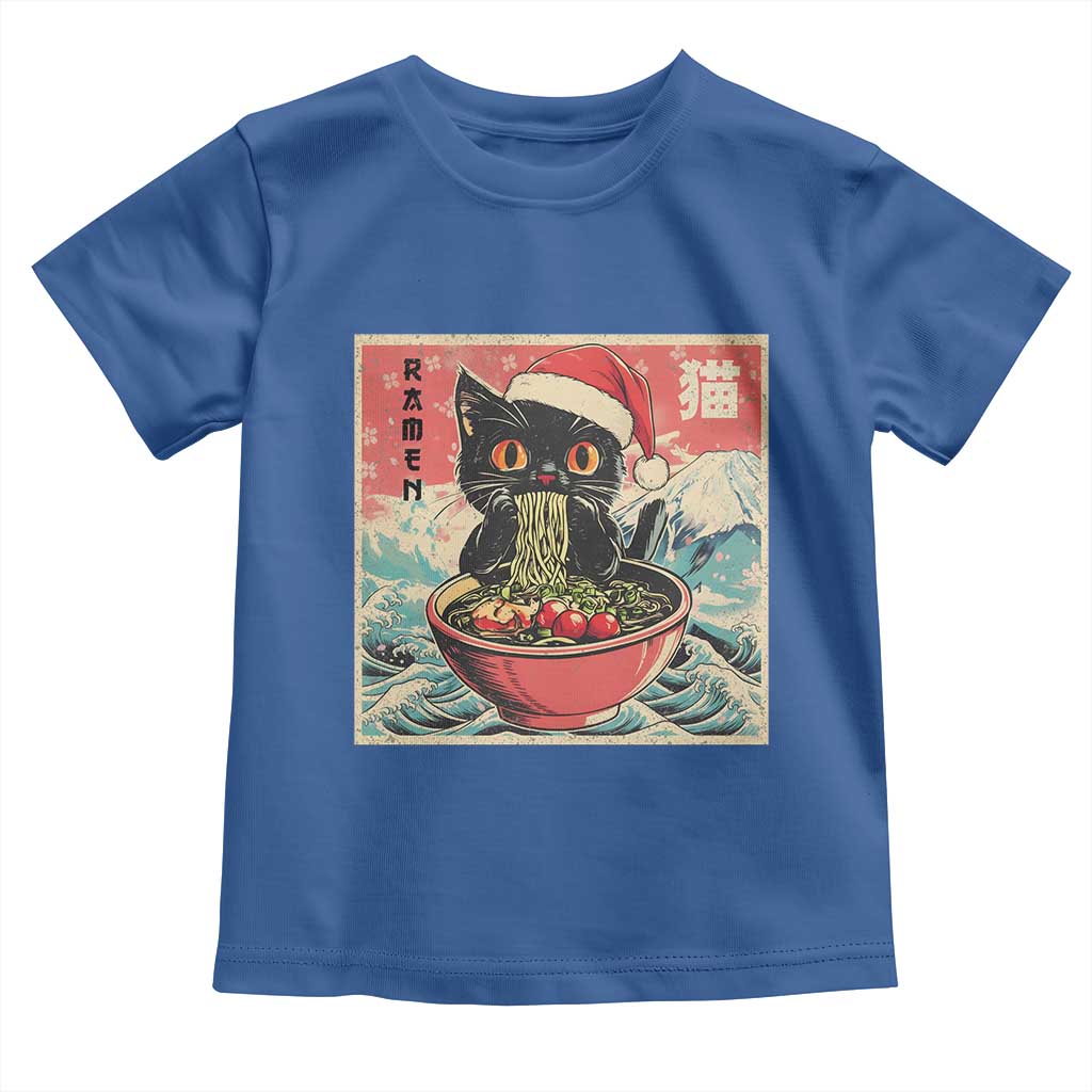 Cat Ramen Christmas Toddler T Shirt Japanese Kawaii Retro Cats Manga TS14 Royal Blue Print Your Wear