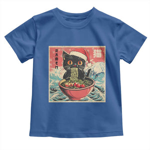 Cat Ramen Christmas Toddler T Shirt Japanese Kawaii Retro Cats Manga TS14 Royal Blue Print Your Wear
