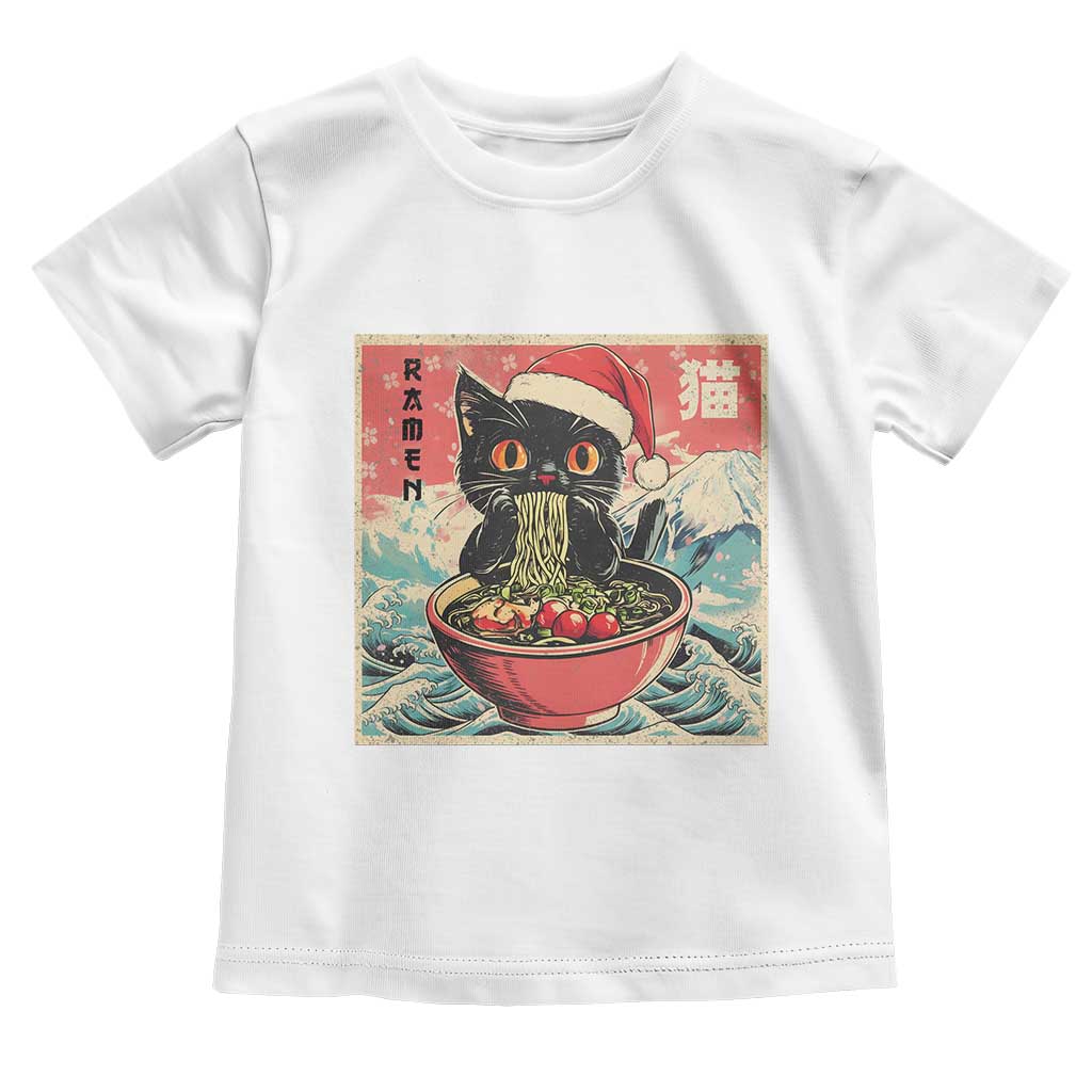 Cat Ramen Christmas Toddler T Shirt Japanese Kawaii Retro Cats Manga TS14 White Print Your Wear