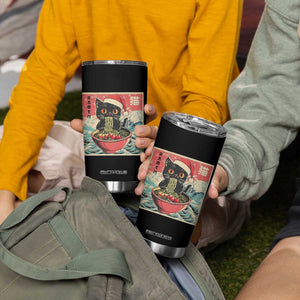 Cat Ramen Christmas Tumbler Cup Japanese Kawaii Retro Cats Manga TS14 Print Your Wear