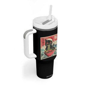 Cat Ramen Christmas Tumbler With Handle Japanese Kawaii Retro Cats Manga TS14 Print Your Wear
