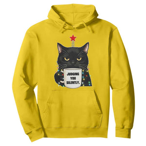 Funny Black Cat Christmas Hoodie Judging You Silently TS14 Daisy Print Your Wear