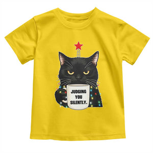 Funny Black Cat Christmas Toddler T Shirt Judging You Silently TS14 Daisy Print Your Wear
