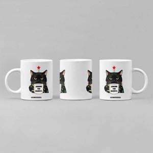 Funny Black Cat Christmas Coffee Mug Judging You Silently TS14 Print Your Wear