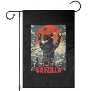 Catzilla Christmas Garden Flag Japanese Cat Lover Kitty TS14 Black Print Your Wear