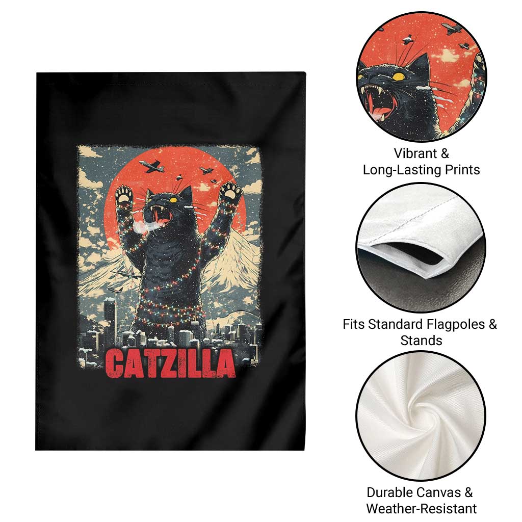 Catzilla Christmas Garden Flag Japanese Cat Lover Kitty TS14 Print Your Wear