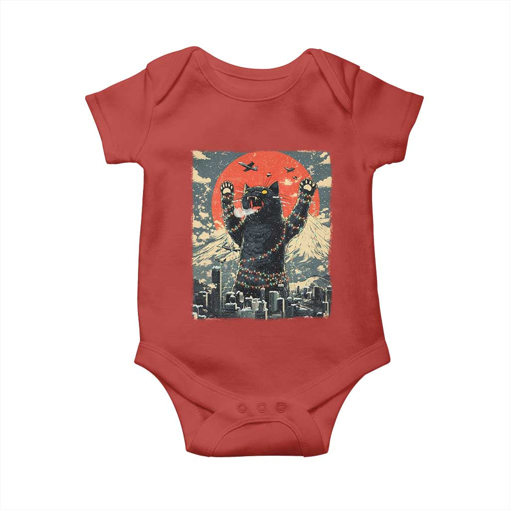 Japanese Cat Christmas Baby Onesie Funny Kitten Kitty Cat Lover TS14 Red Print Your Wear