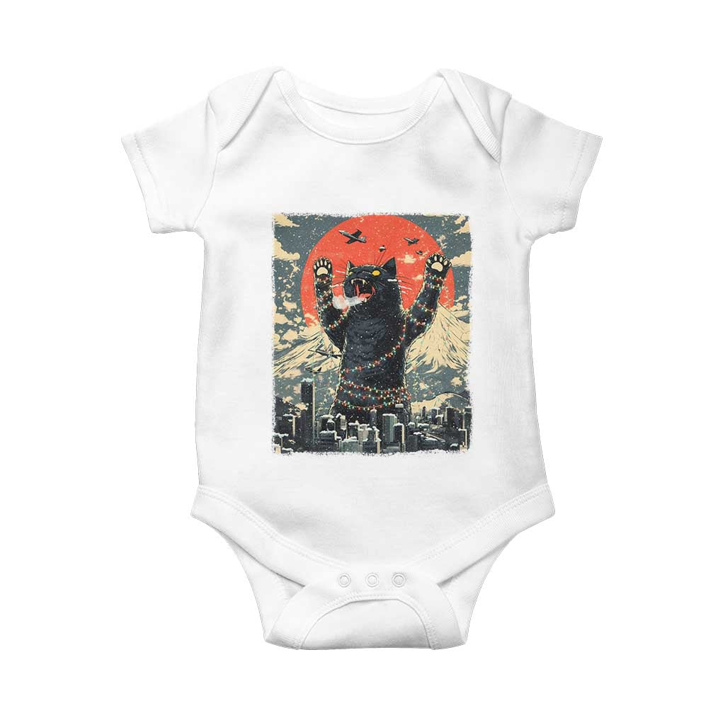 Japanese Cat Christmas Baby Onesie Funny Kitten Kitty Cat Lover TS14 White Print Your Wear