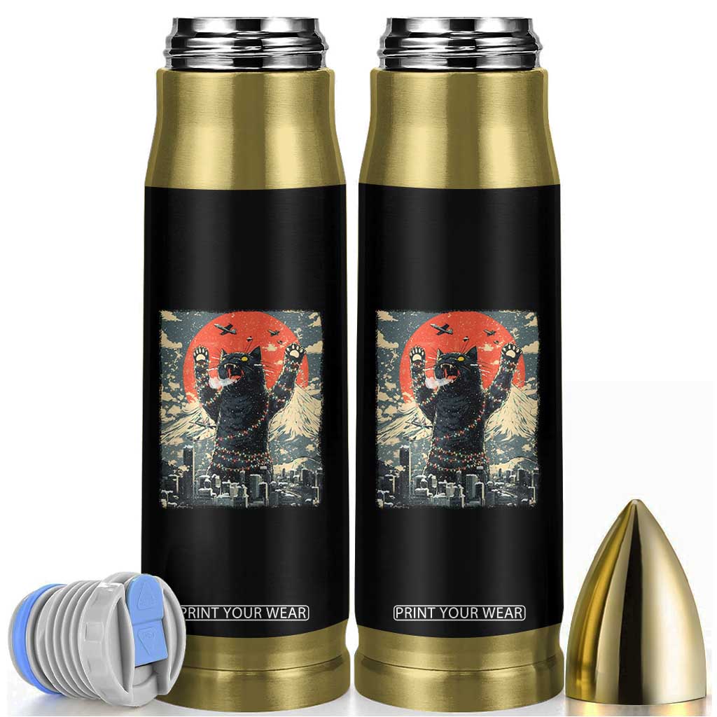 Japanese Cat Christmas Bullet Tumbler Funny Kitten Kitty Cat Lover TS14 Black Print Your Wear