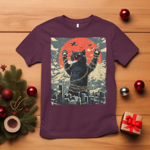 Japanese Cat Christmas T Shirt Funny Kitten Kitty Cat Lover TS14 Maroon Print Your Wear
