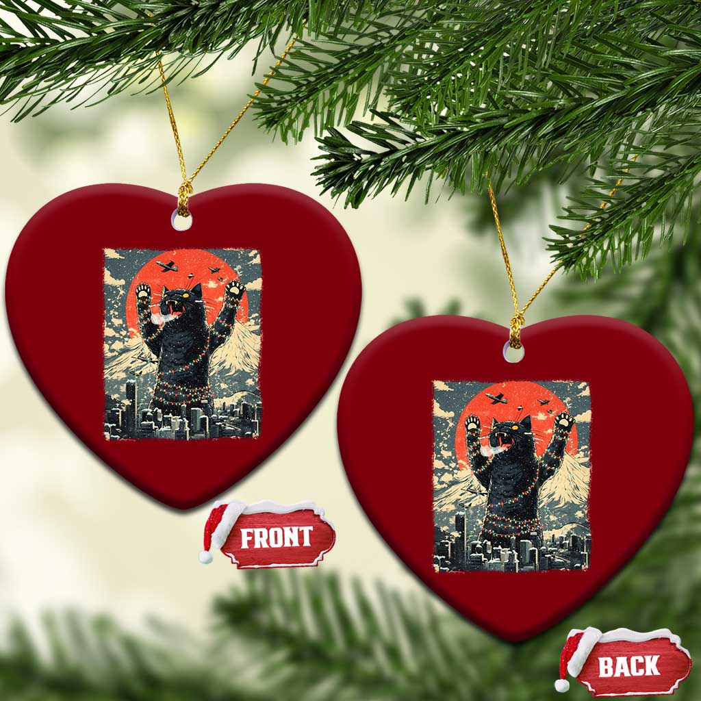 Japanese Cat Christmas Ceramic Ornament Funny Kitten Kitty Cat Lover TS14 Print Your Wear