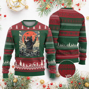 Japanese Cat Christmas Ugly Christmas Sweater Funny Kitten Kitty Cat Lover TS14 Red Green Print Your Wear