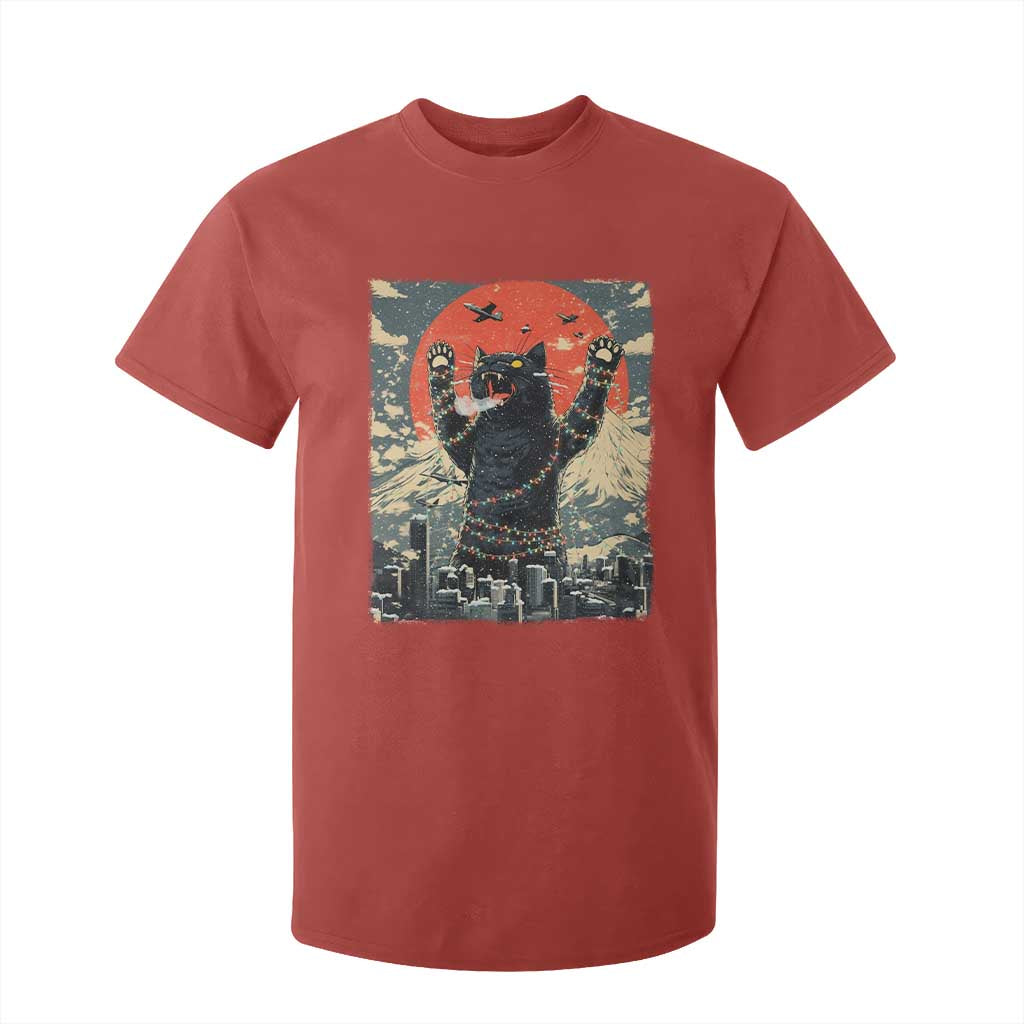 Japanese Cat Christmas T Shirt For Kid Funny Kitten Kitty Cat Lover TS14 Red Print Your Wear