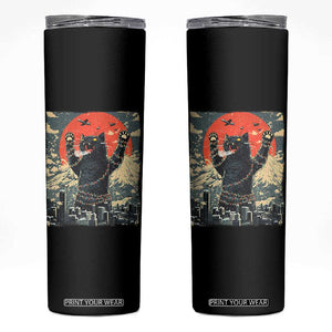 Japanese Cat Christmas Skinny Tumbler Funny Kitten Kitty Cat Lover TS14 Black Print Your Wear
