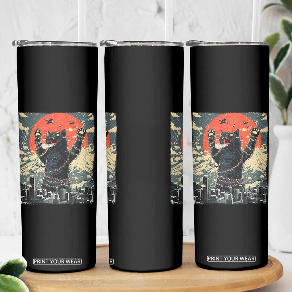 Japanese Cat Christmas Skinny Tumbler Funny Kitten Kitty Cat Lover TS14 Print Your Wear