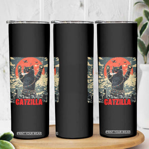 Catzilla Christmas Skinny Tumbler Japanese Cat Lover Kitty TS14 Print Your Wear