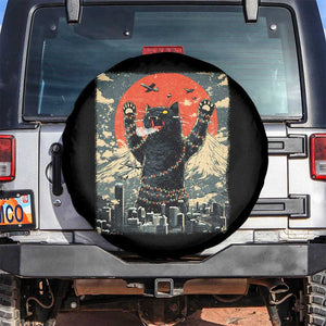 Japanese Cat Christmas Spare Tire Cover Funny Kitten Kitty Cat Lover TS14 No hole Black Print Your Wear